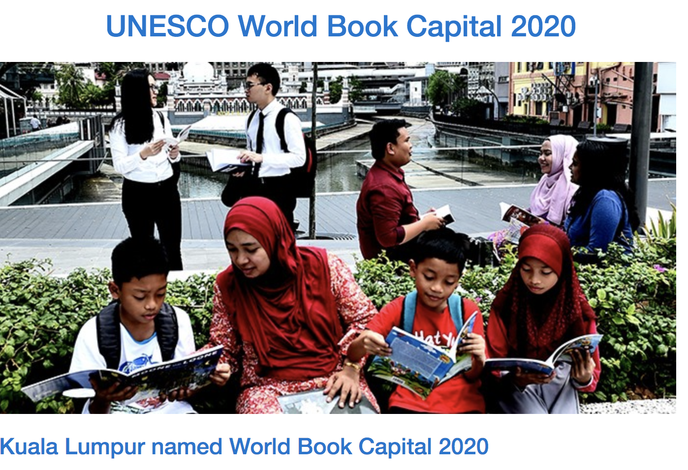 Kuala Lumpur named UNESCO World Book Capital 2020